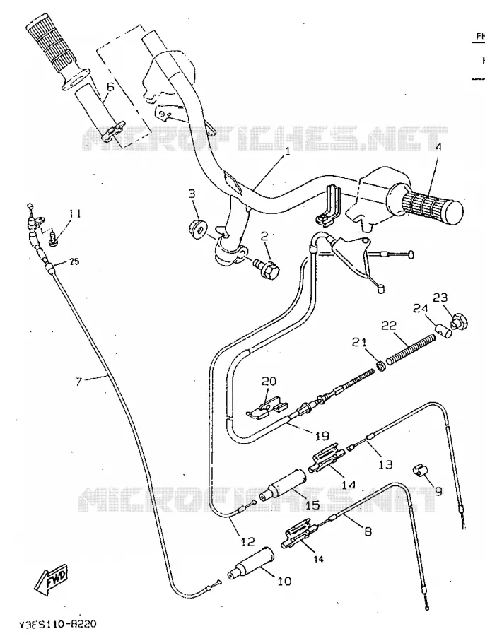 HANDLEBAR & CABLES Yamaha SCOOTER 50 1998 BOOSTER  CW50
