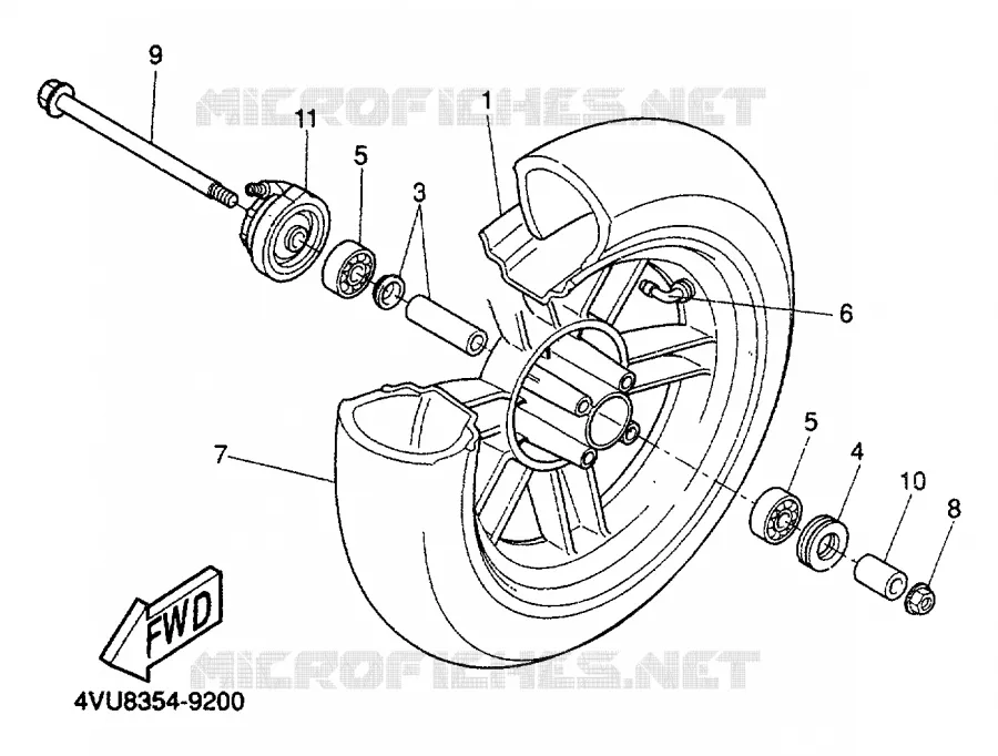 FRONT WHEEL Yamaha SCOOTER 50 2000 BW'S  CW50