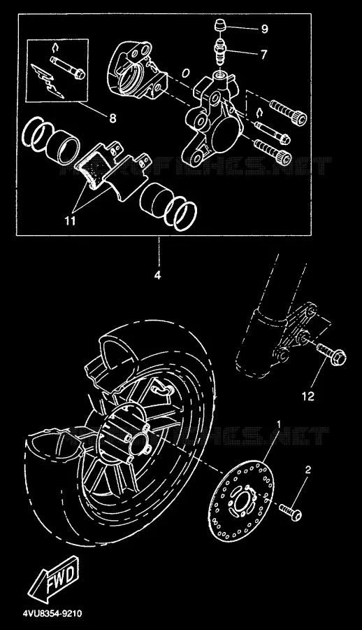 FRONT BRAKE CALIPER Yamaha SCOOTER 50 2000 BW'S  CW50