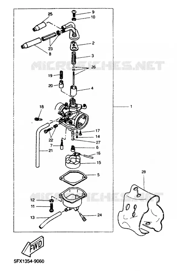 CARBURETOR Yamaha SCOOTER 50 2000 BW'S  CW50