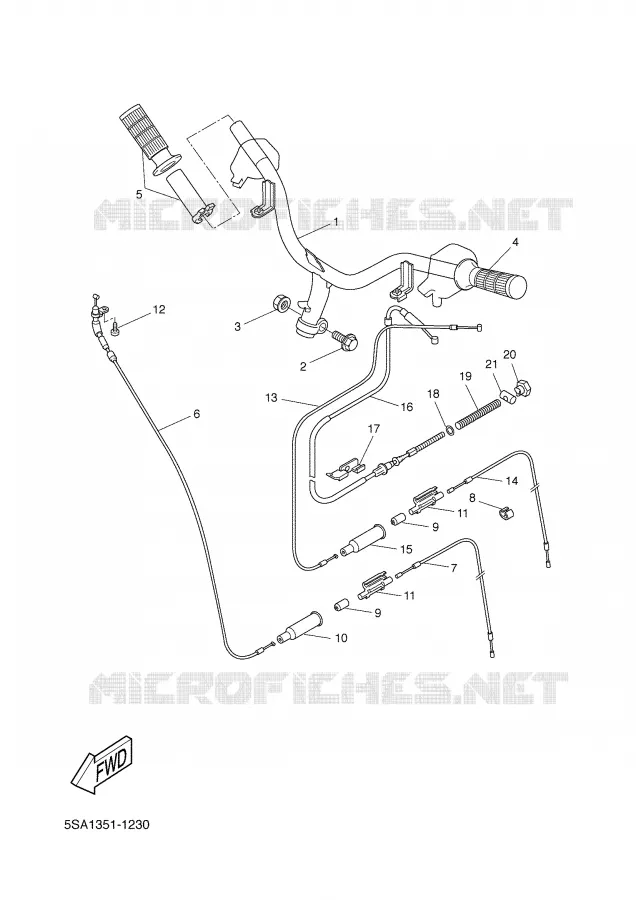 HANDLEBAR & CABLES Yamaha SCOOTER 50 2001 BOOSTER  CW50