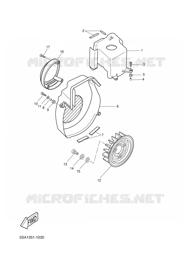 AIR SHROUD & FAN Yamaha SCOOTER 50 2001 BOOSTER  CW50