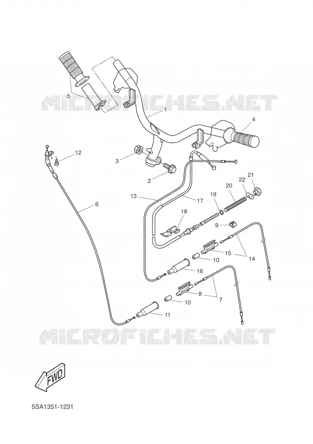 HANDLEBAR & CABLES Yamaha SCOOTER 50 2002 BOOSTER  CW50