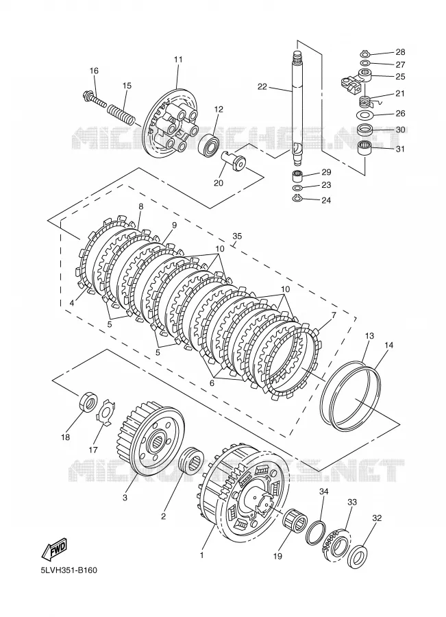 STARTER CLUTCH Yamaha MOTO 1000 2004 FAZER  FZS1000 FAZER