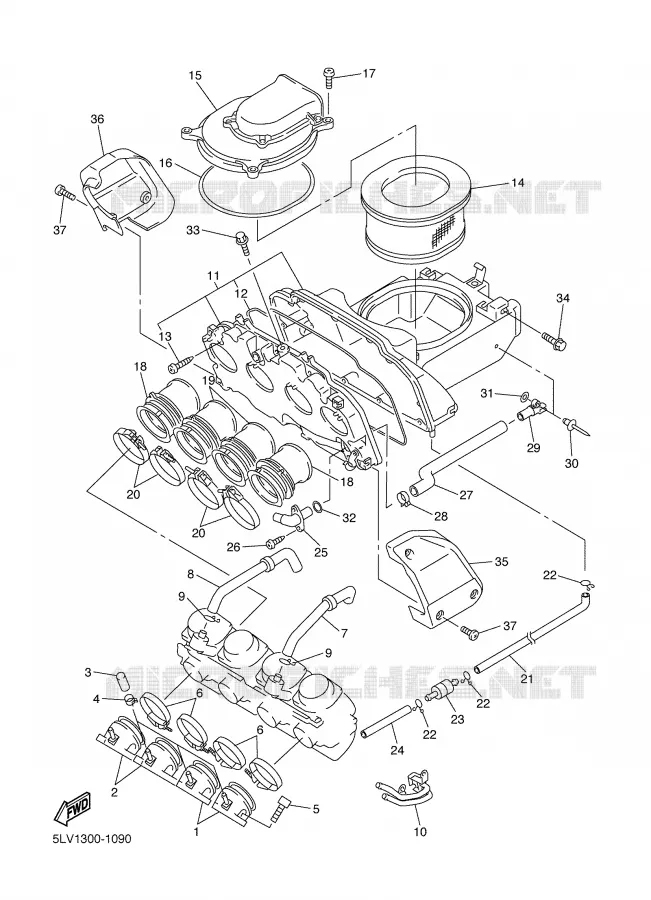INTAKE Yamaha MOTO 1000 2004 FAZER  FZS1000S FAZER