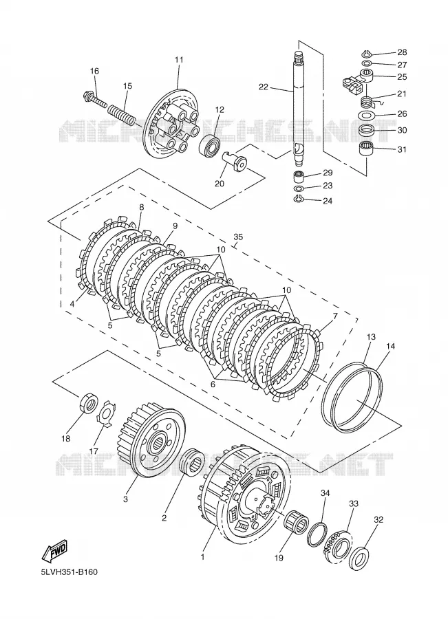 STARTER CLUTCH Yamaha MOTO 1000 2005 FAZER  FZS1000S FAZER _
