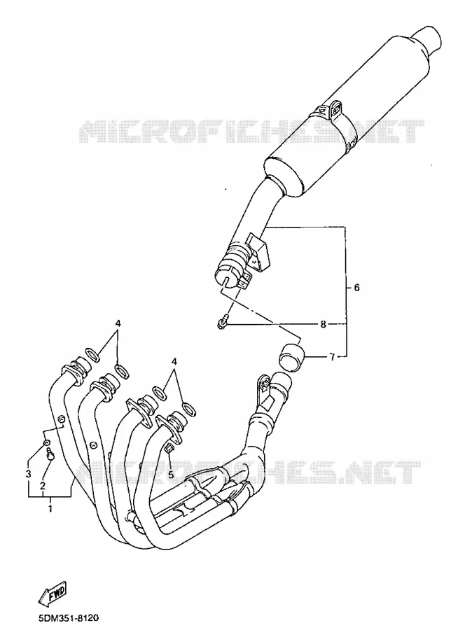EXHAUST Yamaha MOTO 600 1998 FAZER  FZS600