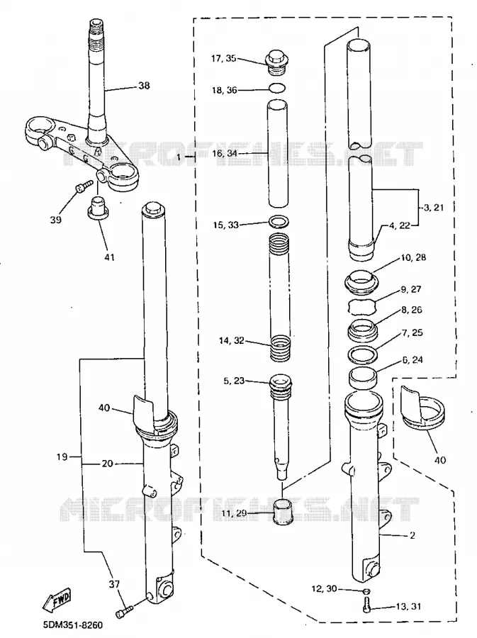FRONT FORK Yamaha MOTO 600 1998 FAZER  FZS600