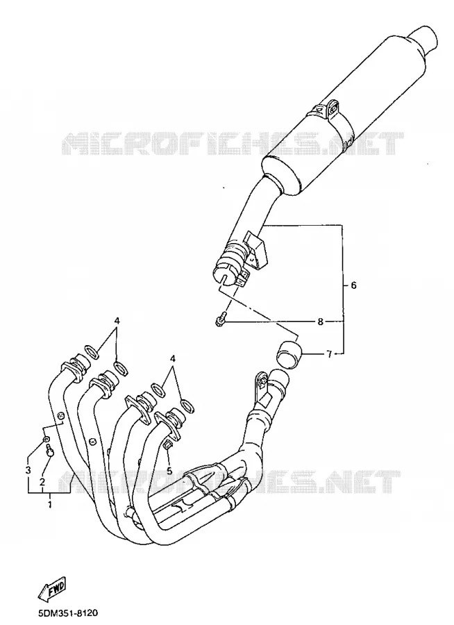 EXHAUST Yamaha MOTO 600 1998 FAZER  FZS600