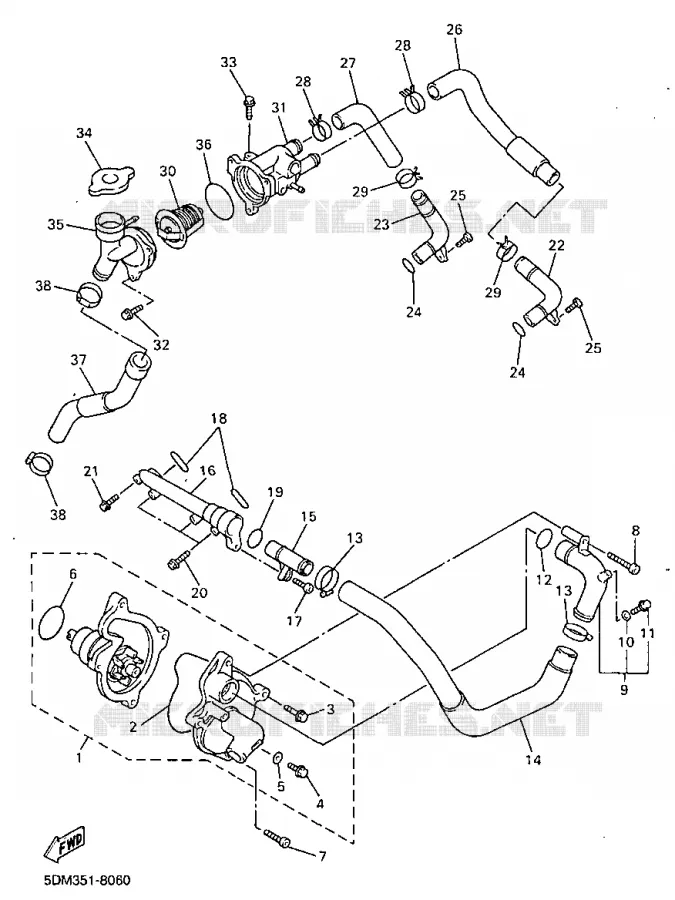 WATERPUMP Yamaha MOTO 600 1998 FAZER  FZS600