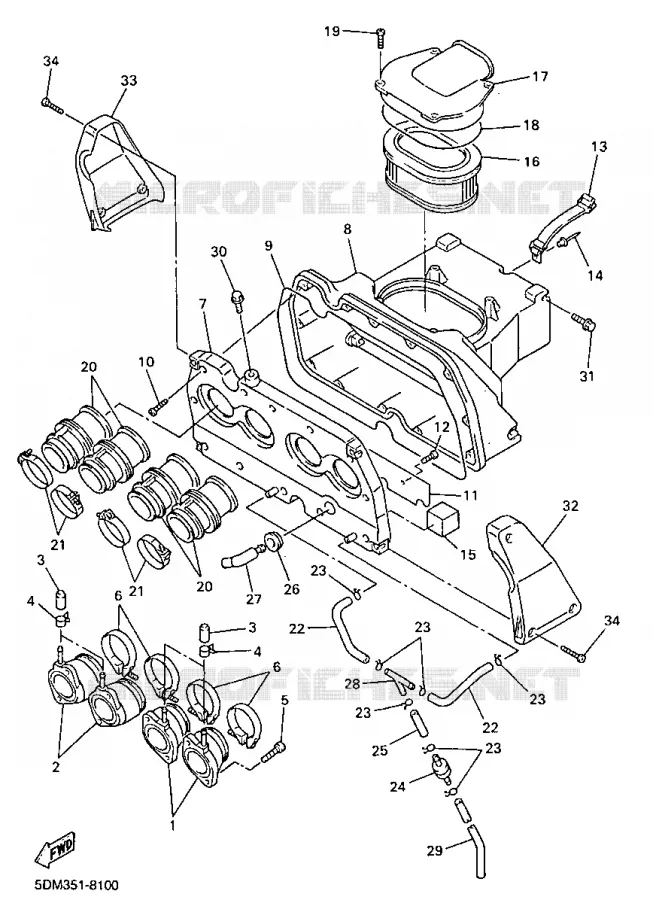 INTAKE Yamaha MOTO 600 1998 FAZER  FZS600