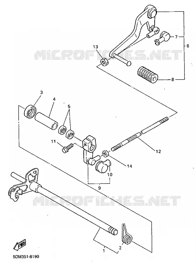 GEAR SHIFT SHAFT / LEVER Yamaha MOTO 600 1998 FAZER  FZS600