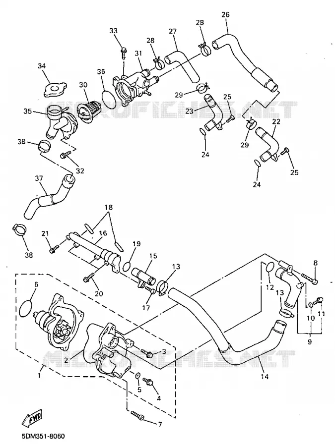 WATERPUMP Yamaha MOTO 600 1998 FAZER  FZS600