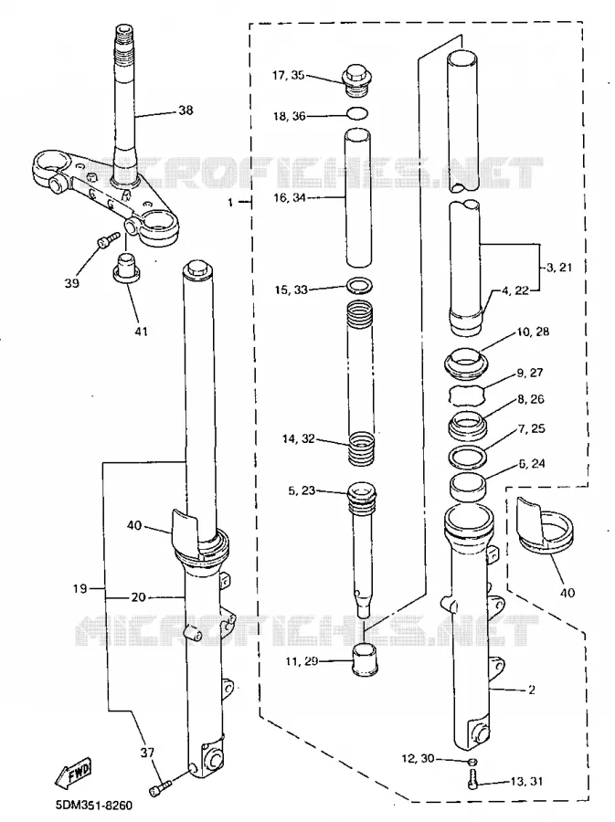 FRONT FORK Yamaha MOTO 600 1998 FAZER  FZS600