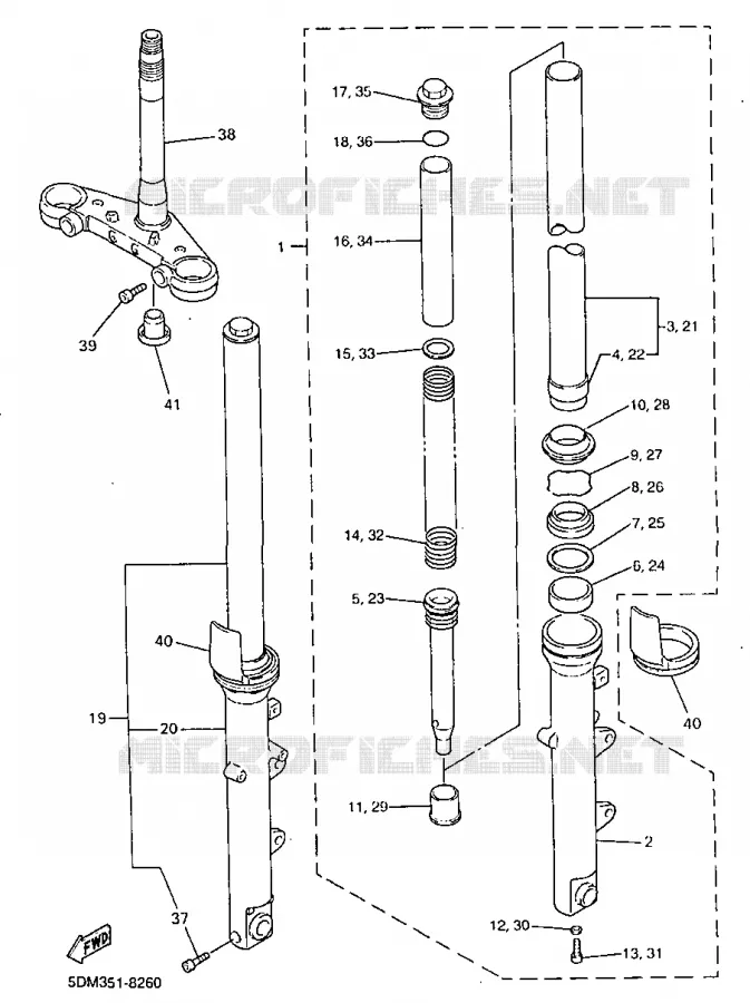 FRONT FORK Yamaha MOTO 600 1998 FAZER  FZS600