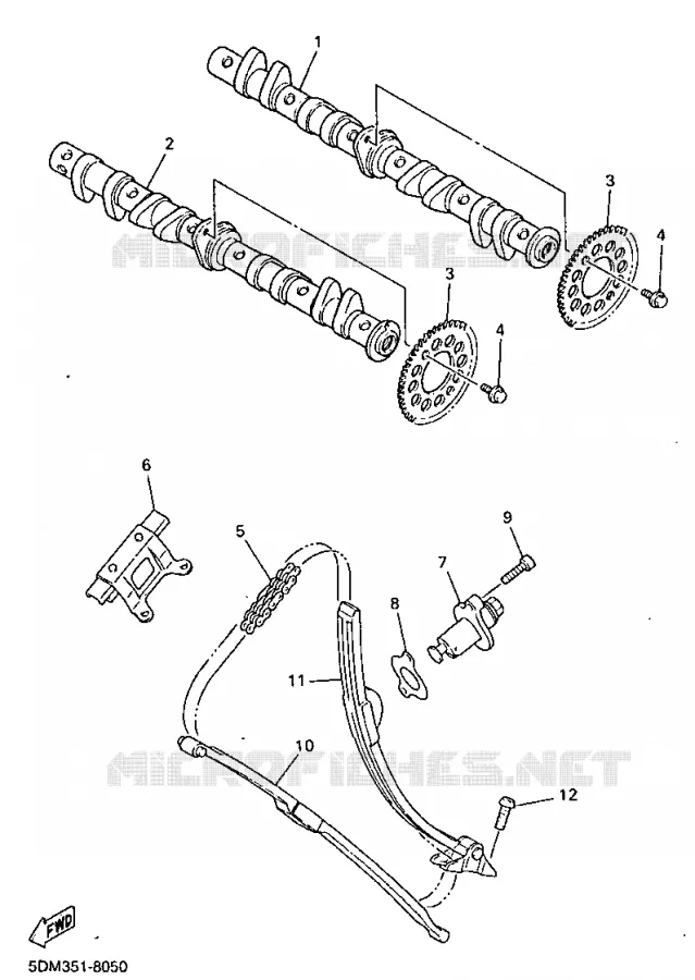 CAMSHAFT / TIMING CHAIN Yamaha MOTO 600 1998 FAZER  FZS600
