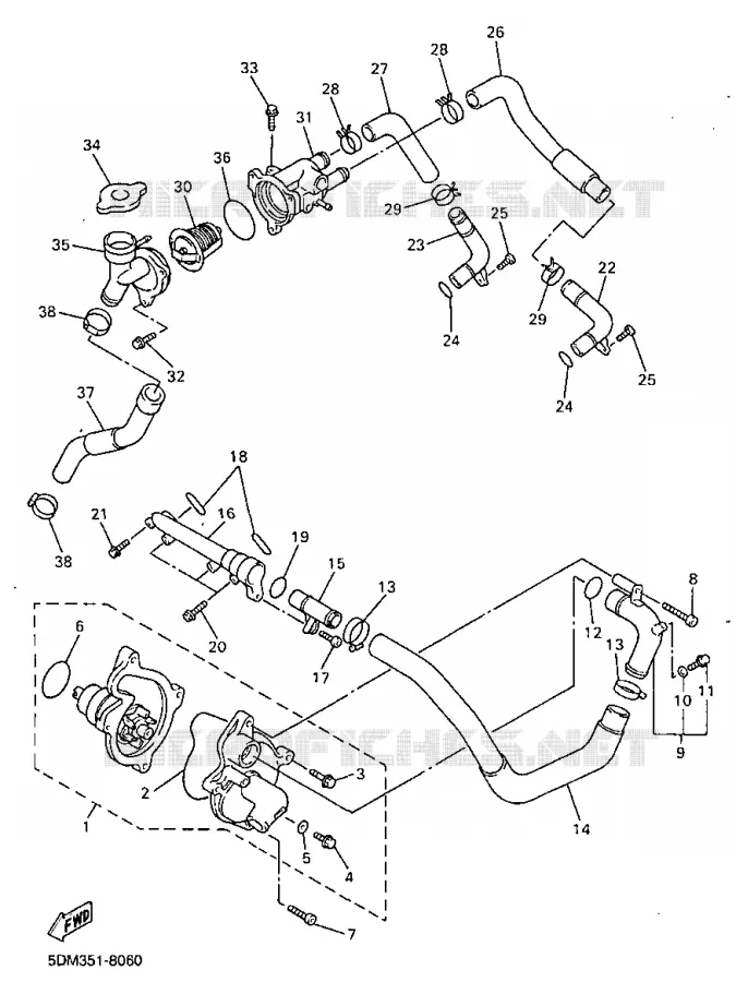 WATERPUMP Yamaha MOTO 600 1998 FAZER  FZS600