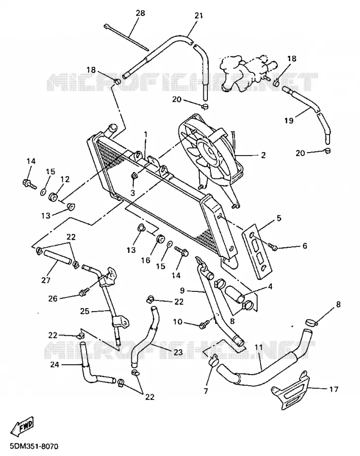 RADIATOR / HOSES Yamaha MOTO 600 1999 FAZER  FZS600