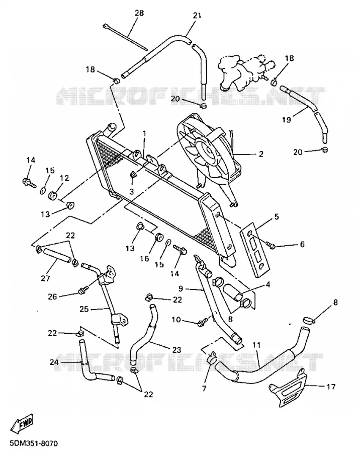 RADIATOR / HOSES Yamaha MOTO 600 1999 FAZER  FZS600