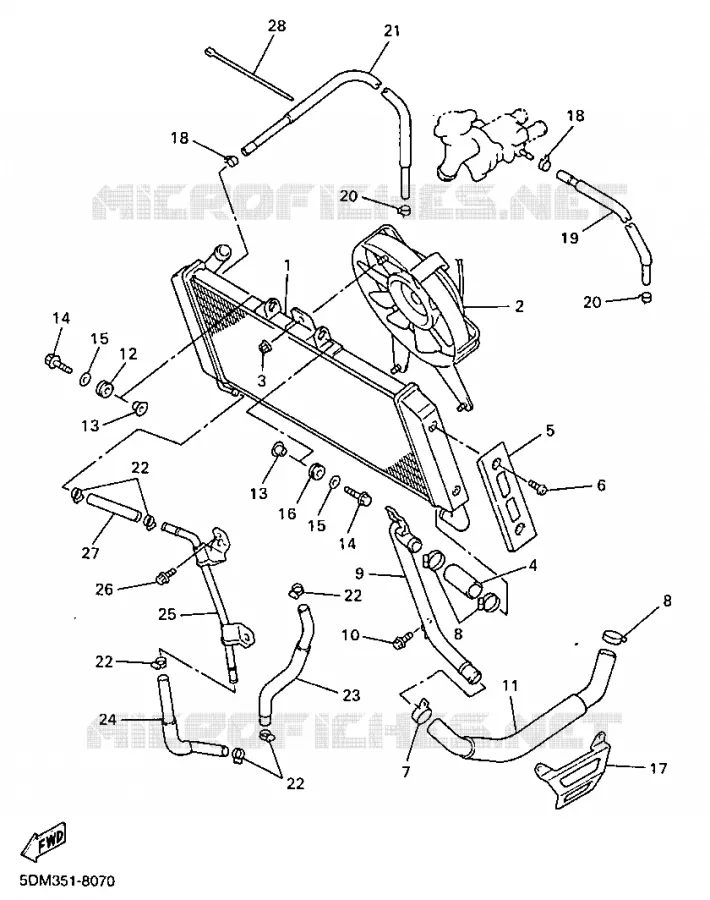 RADIATOR / HOSES Yamaha MOTO 600 1999 FAZER  FZS600