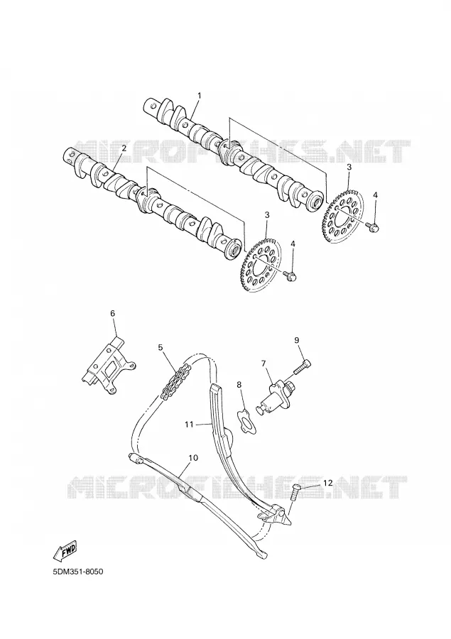 CAMSHAFT / TIMING CHAIN Yamaha MOTO 600 2000 FAZER  FZS600