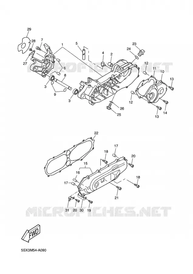 CRANKCASE Yamaha SCOOTER 50 2003 ROCKET  CW50RSP POWER ROCKET