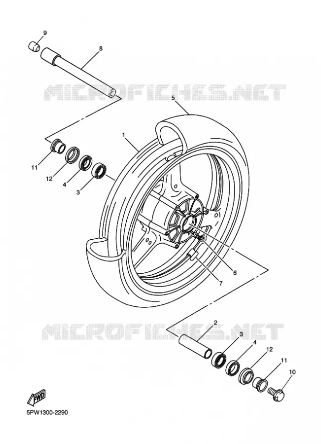 FRONT WHEEL Yamaha MOTO 1000 2003 R1  YZF-R1 YZF-R1R R1