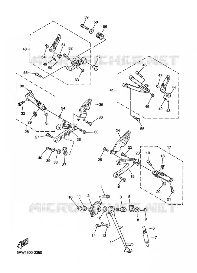 STAND / FOOTREST Yamaha MOTO 1000 2003 R1  YZF-R1 YZF-R1R R1