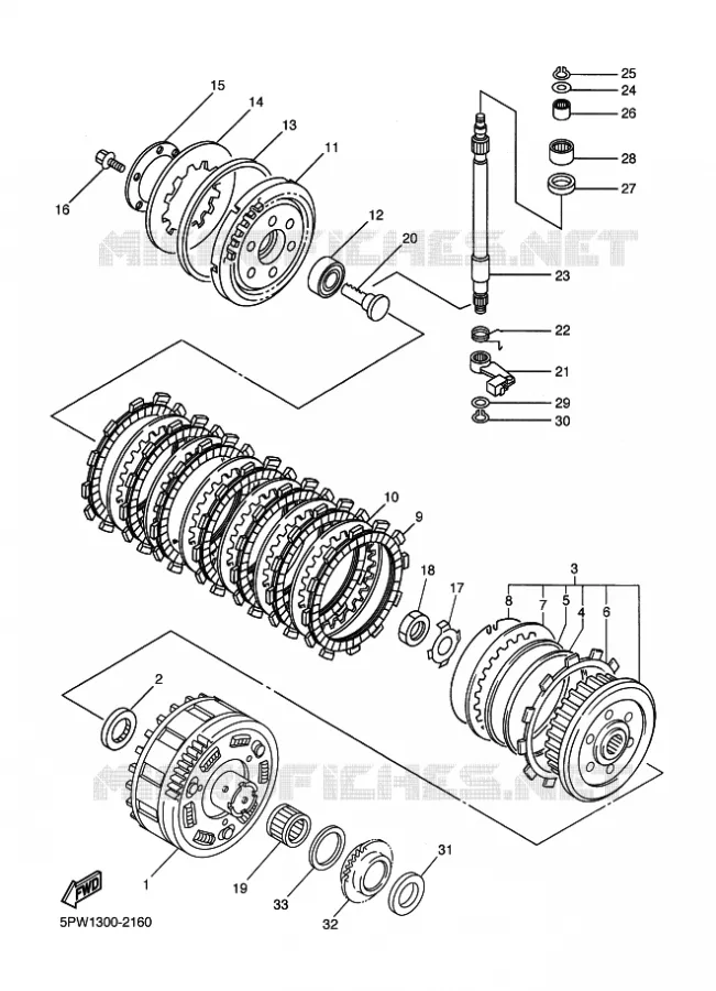 STARTER CLUTCH Yamaha MOTO 1000 2003 R1  YZF-R1 YZF-R1R R1