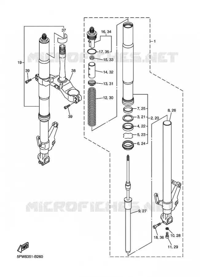 FRONT FORK Yamaha MOTO 1000 2003 R1  YZF-R1