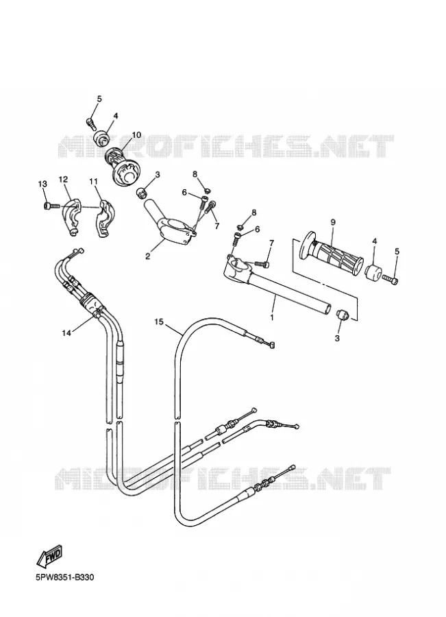 HANDLEBAR & CABLES Yamaha MOTO 1000 2003 R1  YZF-R1