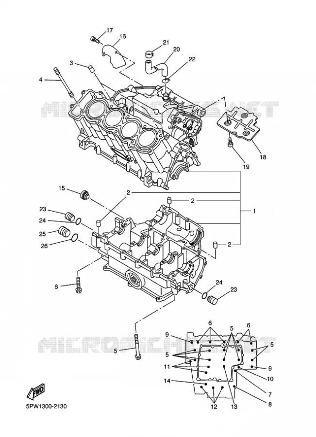 CRANKCASE Yamaha MOTO 1000 2003 R1  YZF-R1 YZF-R1R R1