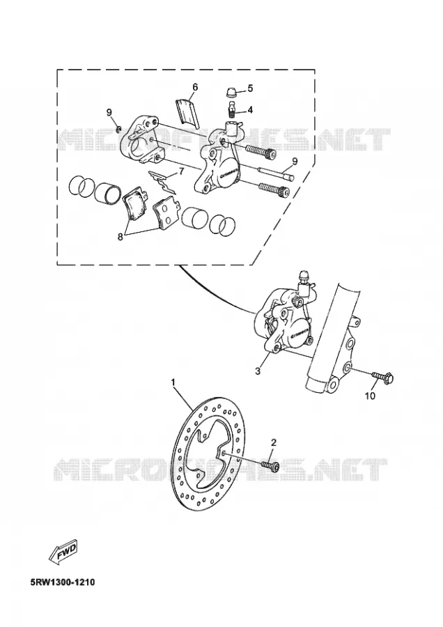 FRONT BRAKE CALIPER Yamaha SCOOTER 50 2002 JOG  CS50 JOG R