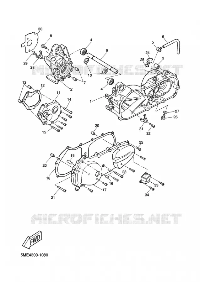CRANKCASE Yamaha SCOOTER 100 2002 NITRO  YQ100