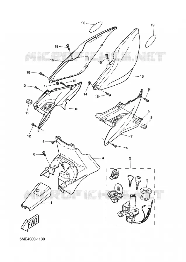 SIDE COVER Yamaha SCOOTER 100 2002 NITRO  YQ100