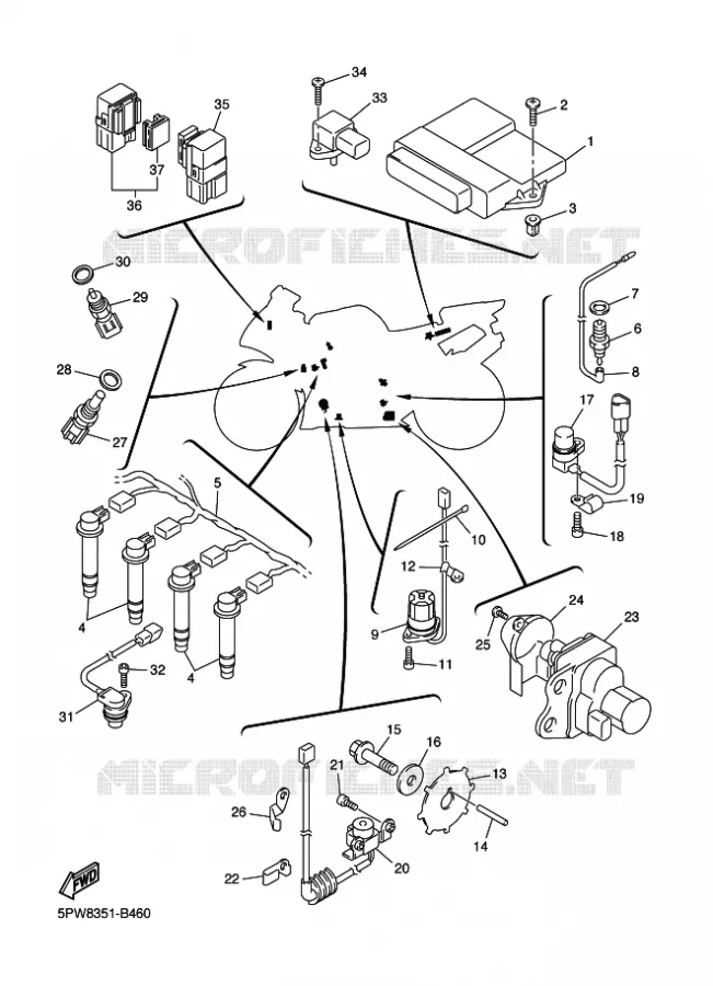 ELECTRICAL 1 Yamaha MOTO 1000 2002 R1  YZF-R1 R1