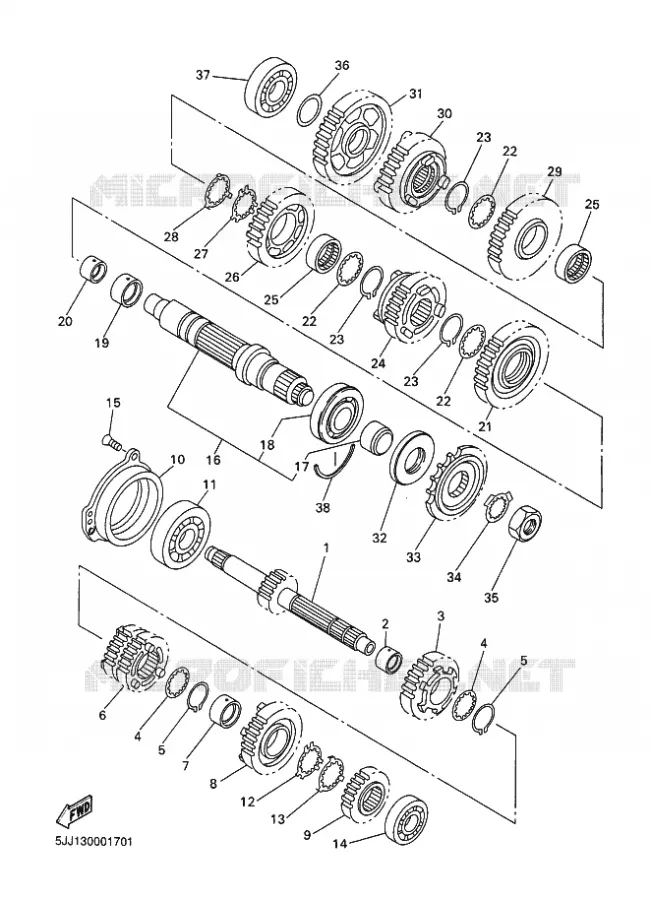 TRANSMISSION Yamaha MOTO 1000 2001 R1  YZF-R1 R1