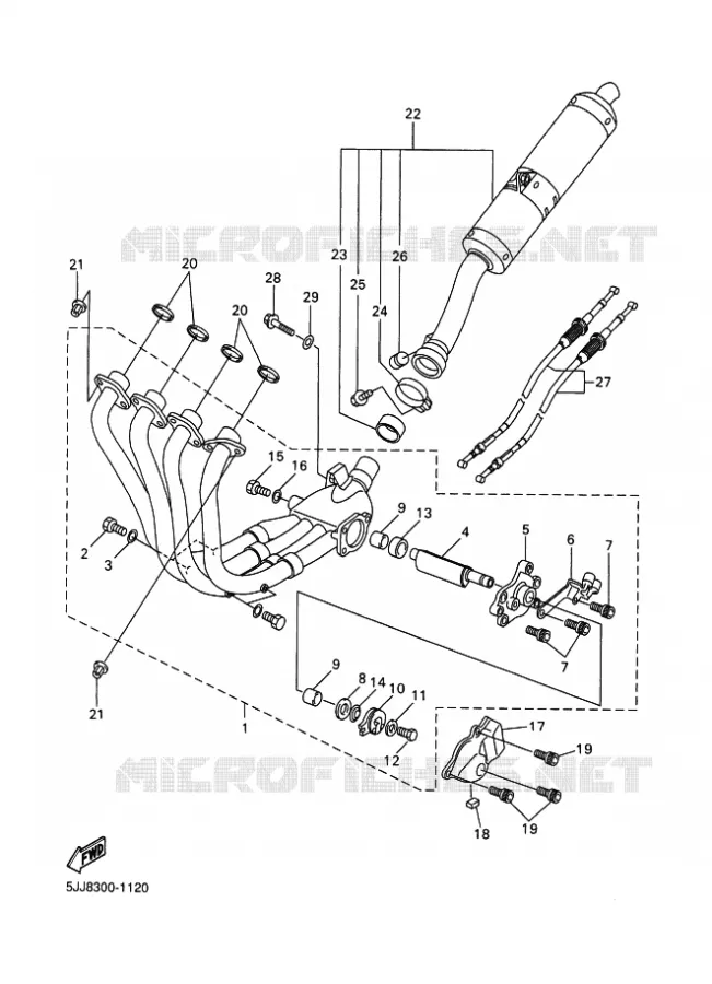 EXHAUST Yamaha MOTO 1000 2001 R1  YZF-R1 R1