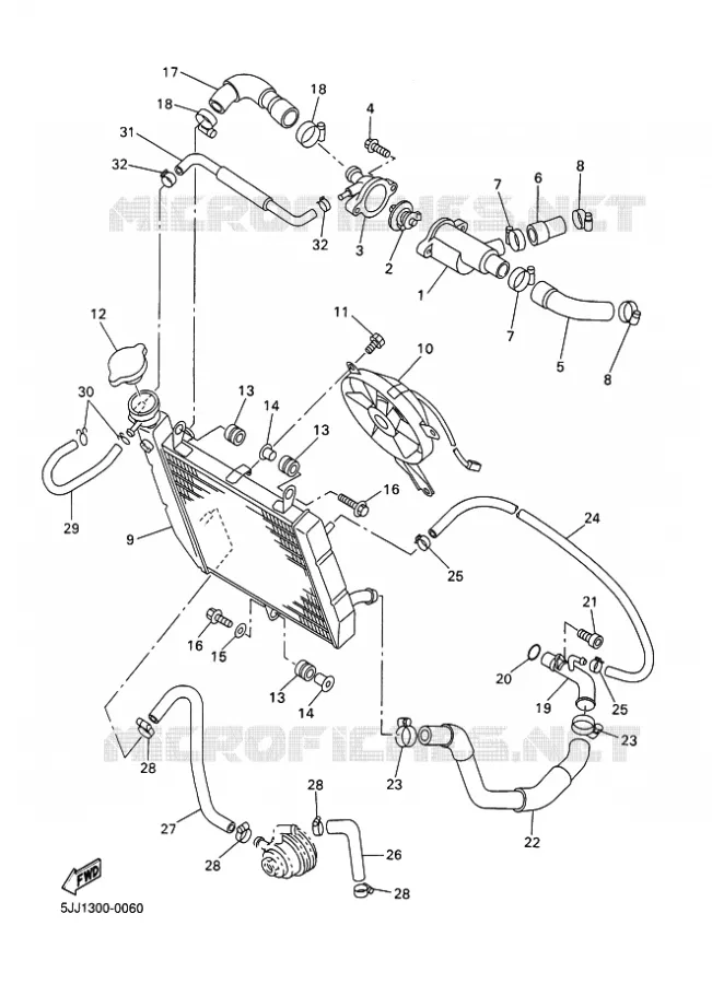 RADIATOR / HOSES Yamaha MOTO 1000 2001 R1  YZF-R1 R1