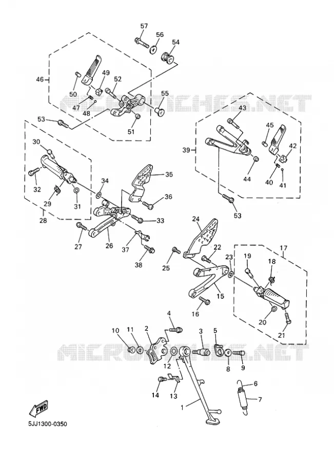 STAND / FOOTREST Yamaha MOTO 1000 2001 R1  YZF-R1 R1