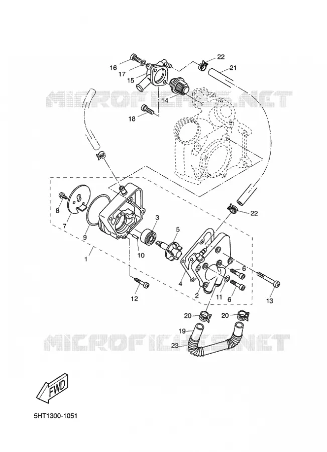 WATERPUMP / HOSES Yamaha SCOOTER 125 2001 THUNDER  XQ125 THUNDER