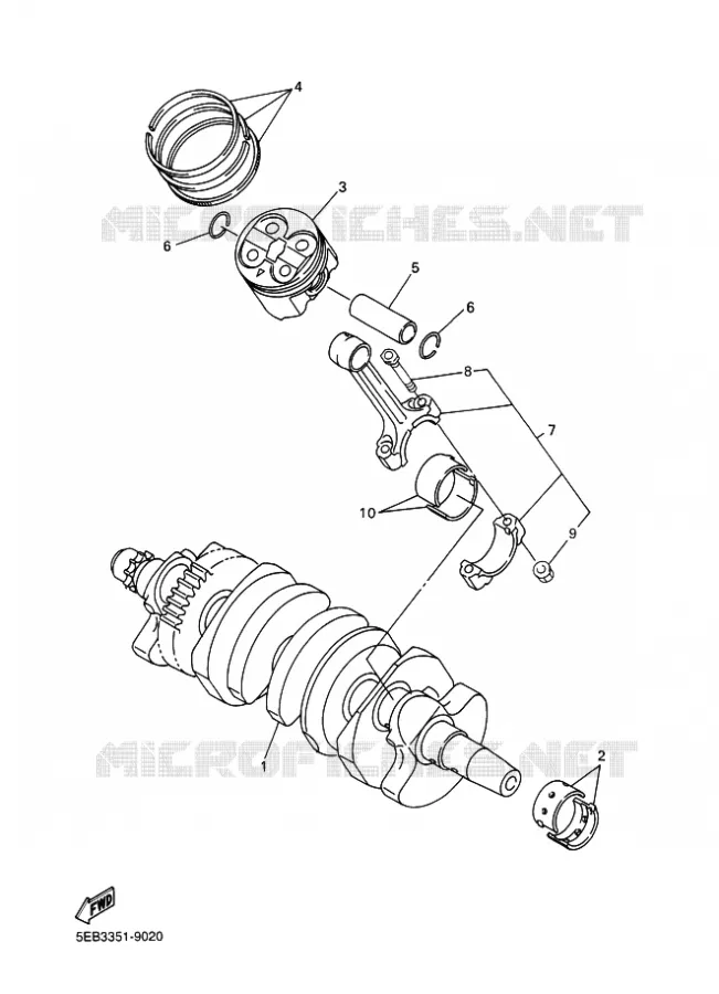 CRANKSHAFT / PISTON Yamaha MOTO 600 2000 R6  YZF-R6 R6