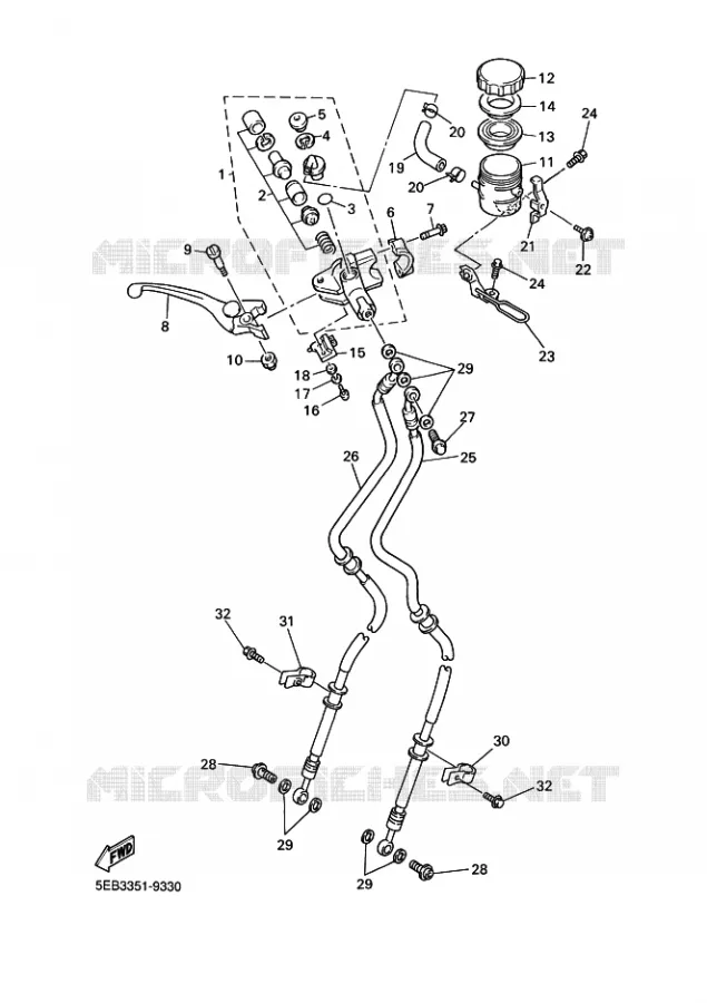 FRONT BRAKE MASTER CYLINDER Yamaha MOTO 600 2000 R6  YZF-R6 R6