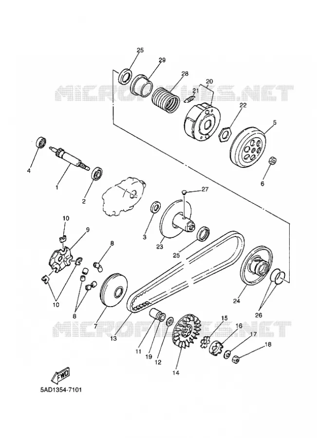STARTER CLUTCH Yamaha SCOOTER 50 1999 NEOS  YN50 YN50R NEO'S