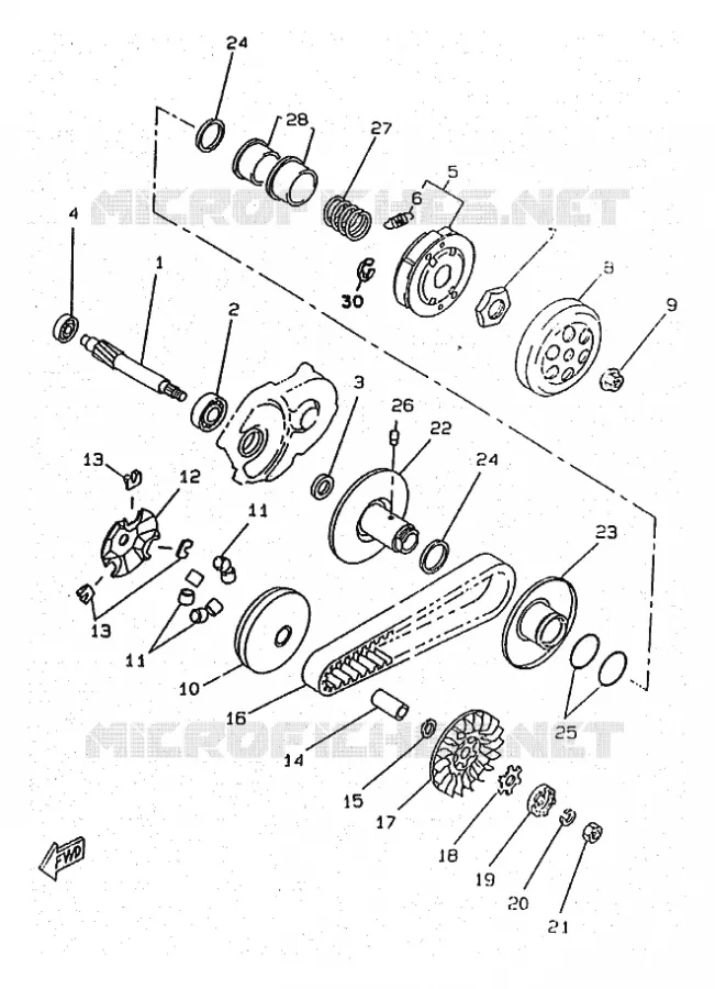 STARTER CLUTCH Yamaha SCOOTER 50 1998 BOOSTER  CW50RSX