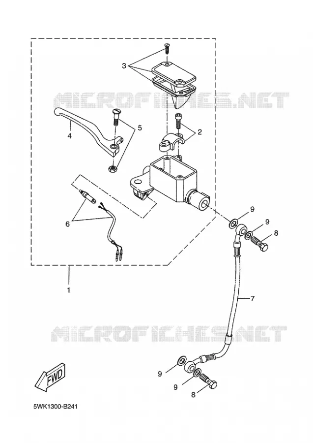 FRONT BRAKE MASTER CYLINDER Yamaha SCOOTER 50 2005 ROCKET  CW50RSP POWER ROCKET