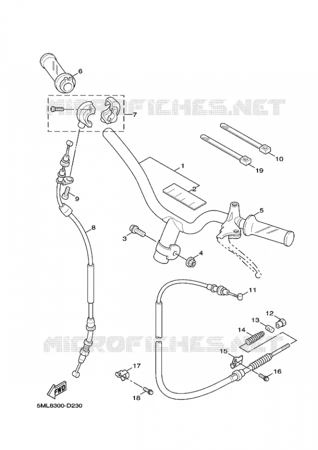 HANDLEBAR & CABLES Yamaha SCOOTER 125 2006 FLAME X  XC125 FLAME  X