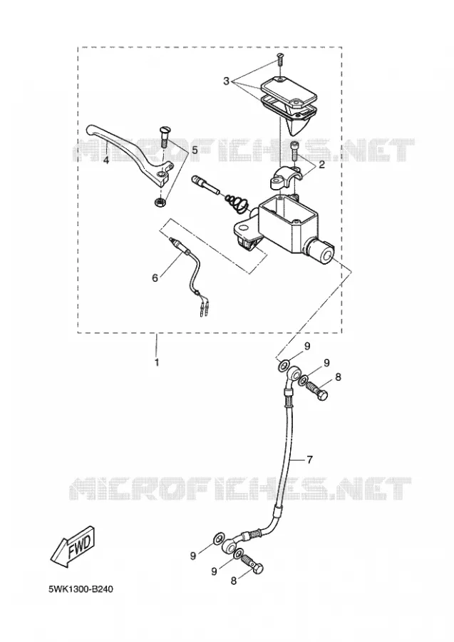 FRONT BRAKE MASTER CYLINDER Yamaha SCOOTER 50 2004 ROCKET  CW50RSP POWER ROCKET