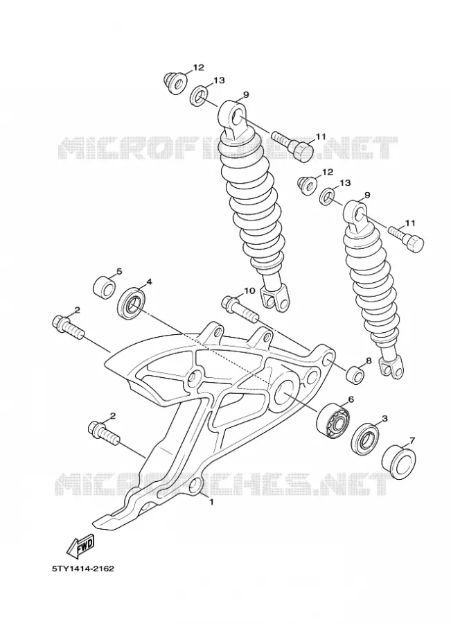 SWINGARM / SHOCK ABSORBER Yamaha SCOOTER 125 2005 FLAME X  XC125 FLAME  X