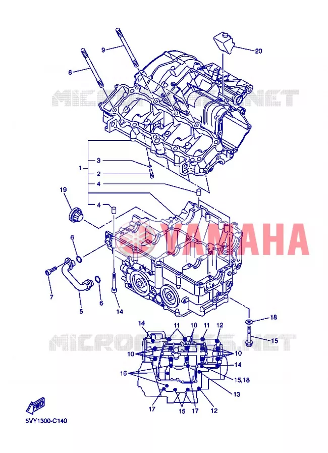 CRANKCASE Yamaha MOTO 1000 2004 R1  YZF-R1 YZF-R1S R1